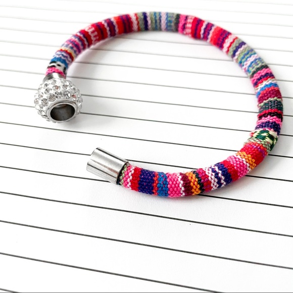 Boho Woven Colorful Magnetic Bracelet - Picture 7 of 8